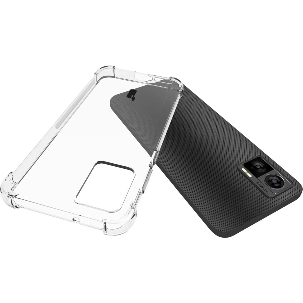 Etui + 2x folia + obiektyw Bizon Case Clear Pack do Motorola Moto Edge 30 Neo przezroczyste