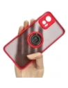 Bizon Case Hybrid Ring Motorola Edge 30 Neo smoky with a red frame