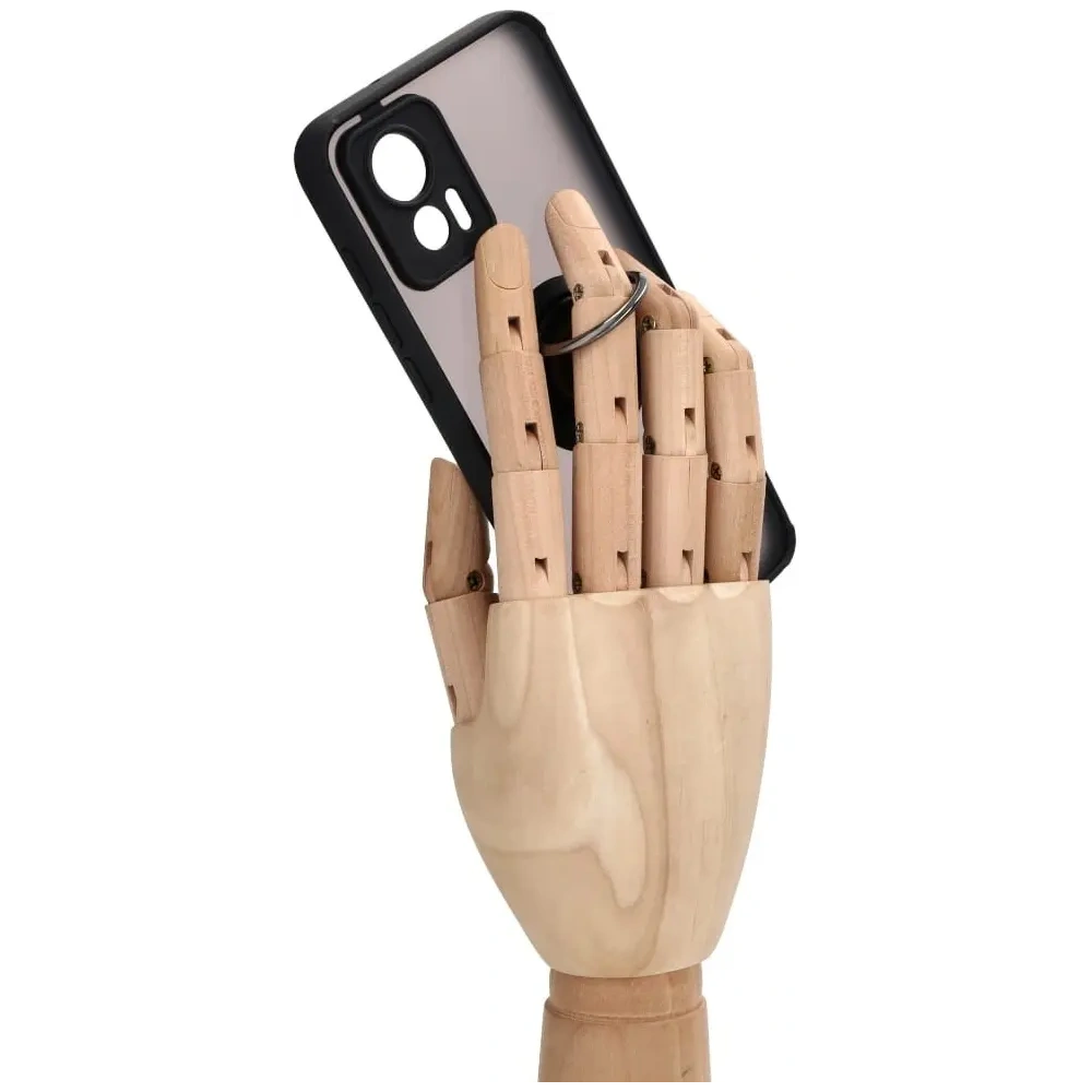 Etui z uchwytem na palec Bizon Case Hybrid Ring do Motorola Edge 30 Neo przydymione z czarną ramką