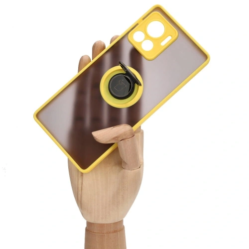 Buy Bizon Case Hybrid Ring Motorola Edge 30 Ultra smoky with a yellow frame - BIZ471 - {ean13} - Home Screen Store Europe