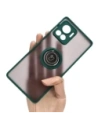 Etui s úchytem na prst Bizon Case Hybrid Ring pro Motorola Edge 30 Ultra kouřové s tmavě zeleným rámečkem