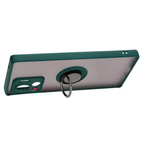 Kup Etui s úchytem na prst Bizon Case Hybrid Ring pro Motorola Edge 30 Ultra kouřové s tmavě zeleným rámečkem - BIZ472 - {ean13} - Sklep Home Screen