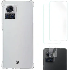 Bizon Case Clear Pack case + 2x screen film + lens protector Motorola Moto Edge 30 Ultra clear