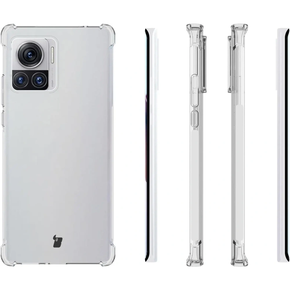 Etui + 2x folia + obiektyw Bizon Case Clear Pack do Motorola Moto Edge 30 Ultra przezroczyste