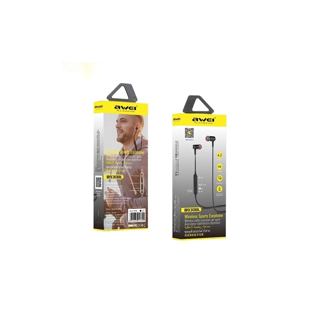 AWEI słuchawki sportowe Bluetooth B930BL czarny/black