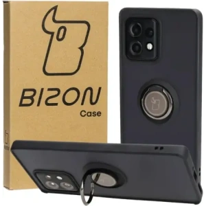 Bizon Case Hybrid Ring Motorola Edge 40 Pro smoky with a black frame