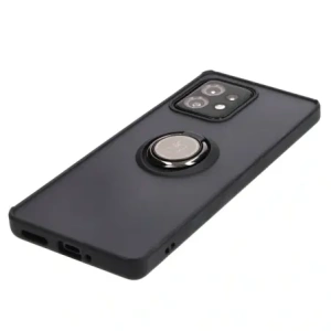 Etui s úchopem na prst Bizon Case Hybrid Ring pro Motorola Edge 40 Pro kouřové s černým rámečkem