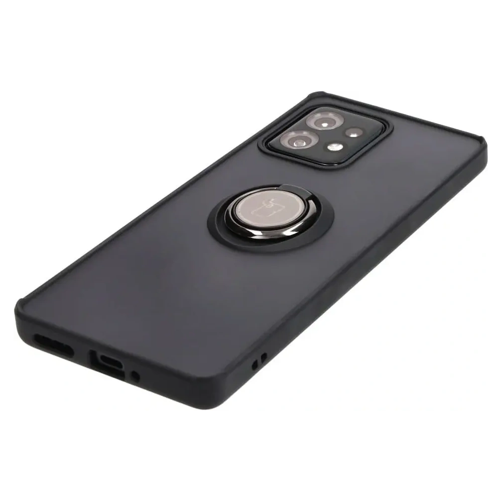 Etui z uchwytem na palec Bizon Case Hybrid Ring do Motorola Edge 40 Pro przydymione z czarną ramką