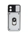 Bizon Case Camshield Kártyahely Gyűrű Motorola Moto E13 5G fehér