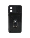 Bizon Case Camshield Kártyafoglalatos Gyűrű Motorola Moto E13 5G fekete