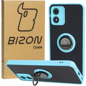 Kup Etui s úchytem na prst Bizon Case Hybrid Ring pro Motorola Moto E13 kouřové s jasně modrým rámečkem - BIZ486 - {ean13} - Sklep Home Screen
