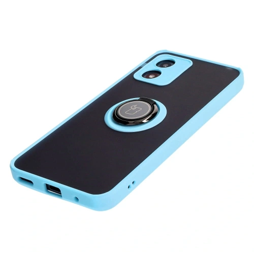 Buy Bizon Case Hybrid Ring Motorola Moto E13 smoky with a light blue frame - BIZ486 - {ean13} - Home Screen Store Europe