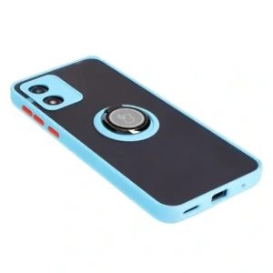 Buy Bizon Case Hybrid Ring Motorola Moto E13 smoky with a light blue frame - BIZ486 - {ean13} - Home Screen Store Europe