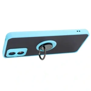 Buy Bizon Case Hybrid Ring Motorola Moto E13 smoky with a light blue frame - BIZ486 - {ean13} - Home Screen Store Europe