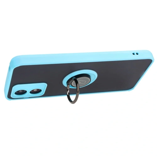 Buy Bizon Case Hybrid Ring Motorola Moto E13 smoky with a light blue frame - BIZ486 - {ean13} - Home Screen Store Europe