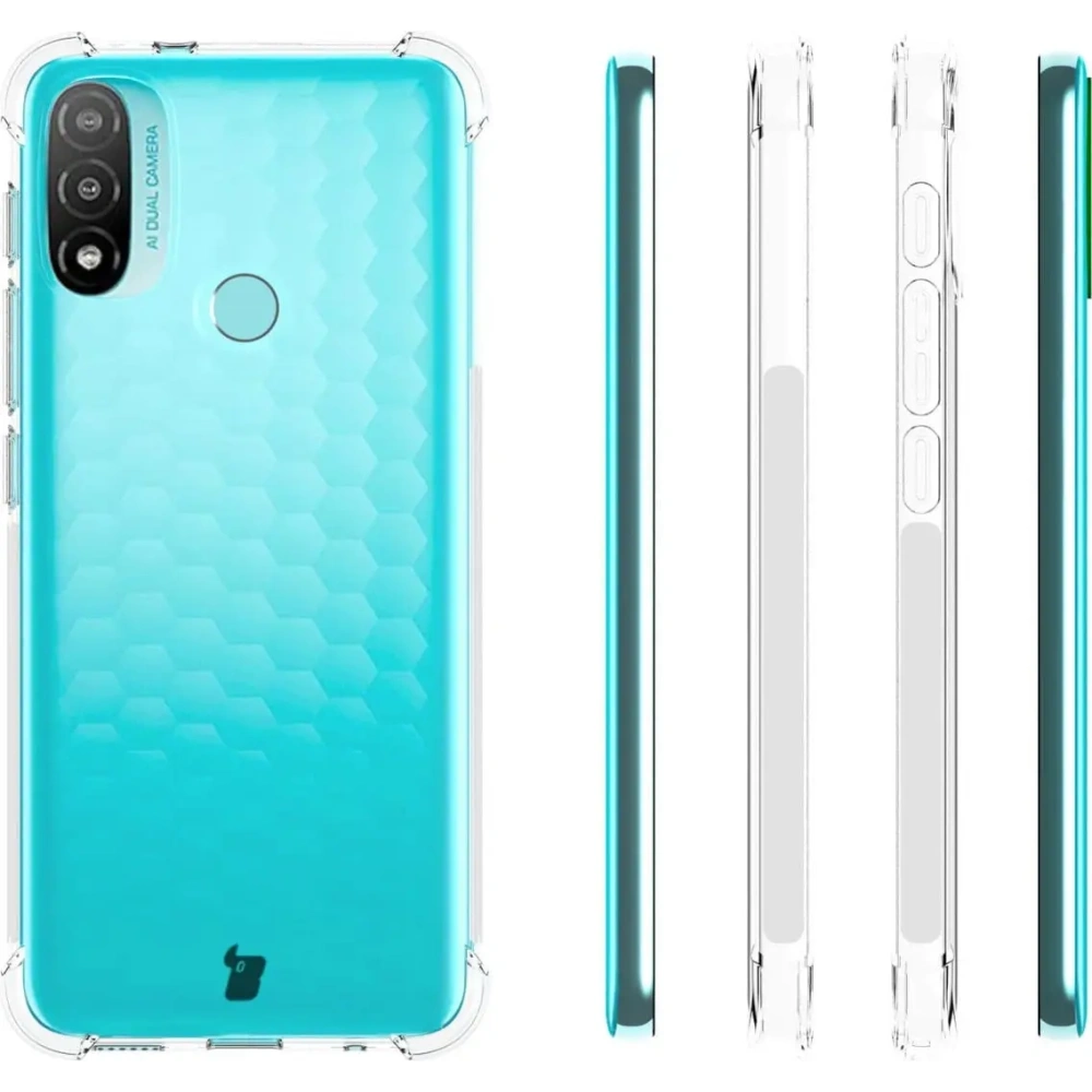 Etui + 2x szkło na ekran + obiektyw Bizon Case Clear Pack do Moto E20 przezroczyste