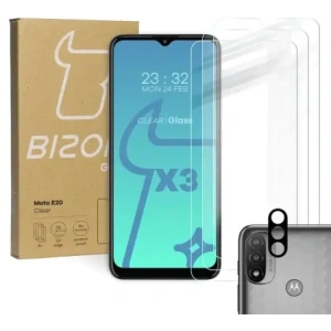 Kup Szkło hartowane Bizon Glass Clear - 3 szt. + obiektyw Moto E20 - BIZ489 - {ean13} - Sklep Home Screen