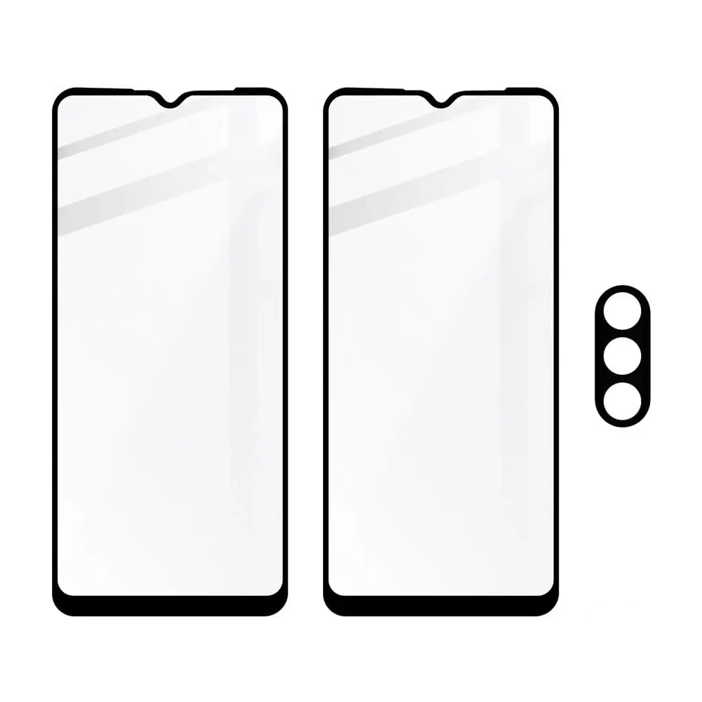 Szkło hartowane Bizon Glass Edge - [2 PACK] + ochrona na obiektyw Moto E20