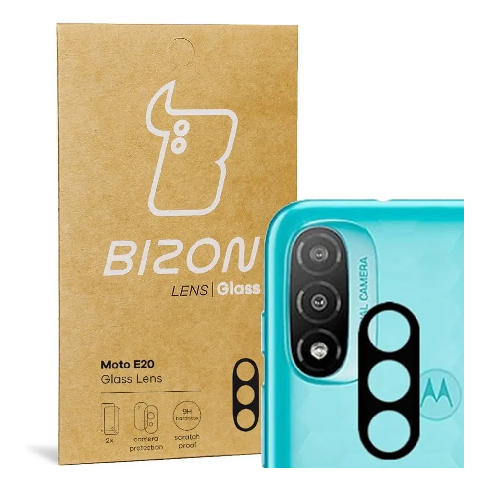 Szkło na aparat Bizon Glass Lens do Moto E20 [2 PACK]