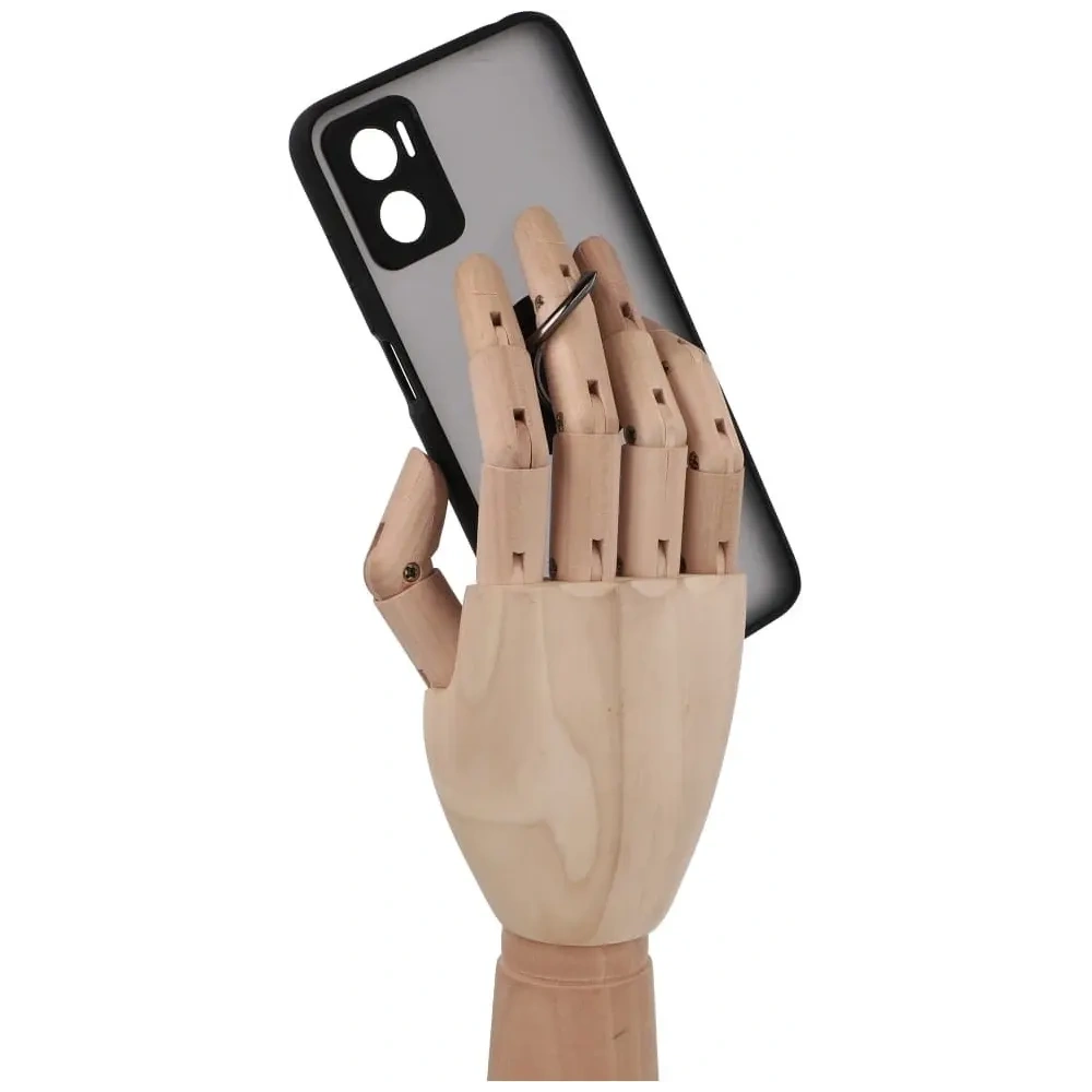 Etui z uchwytem na palec Bizon Case Hybrid Ring do Motorola Moto E22 / E22i przydymione z czarną ramką