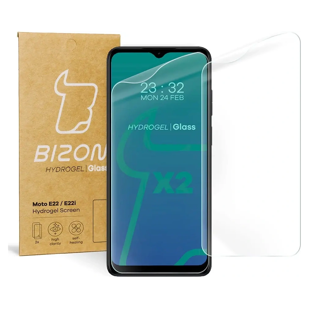 Folia hydrożelowa na ekran Bizon Glass Hydrogel do Motorola Moto E22 / E22i [2 PACK]