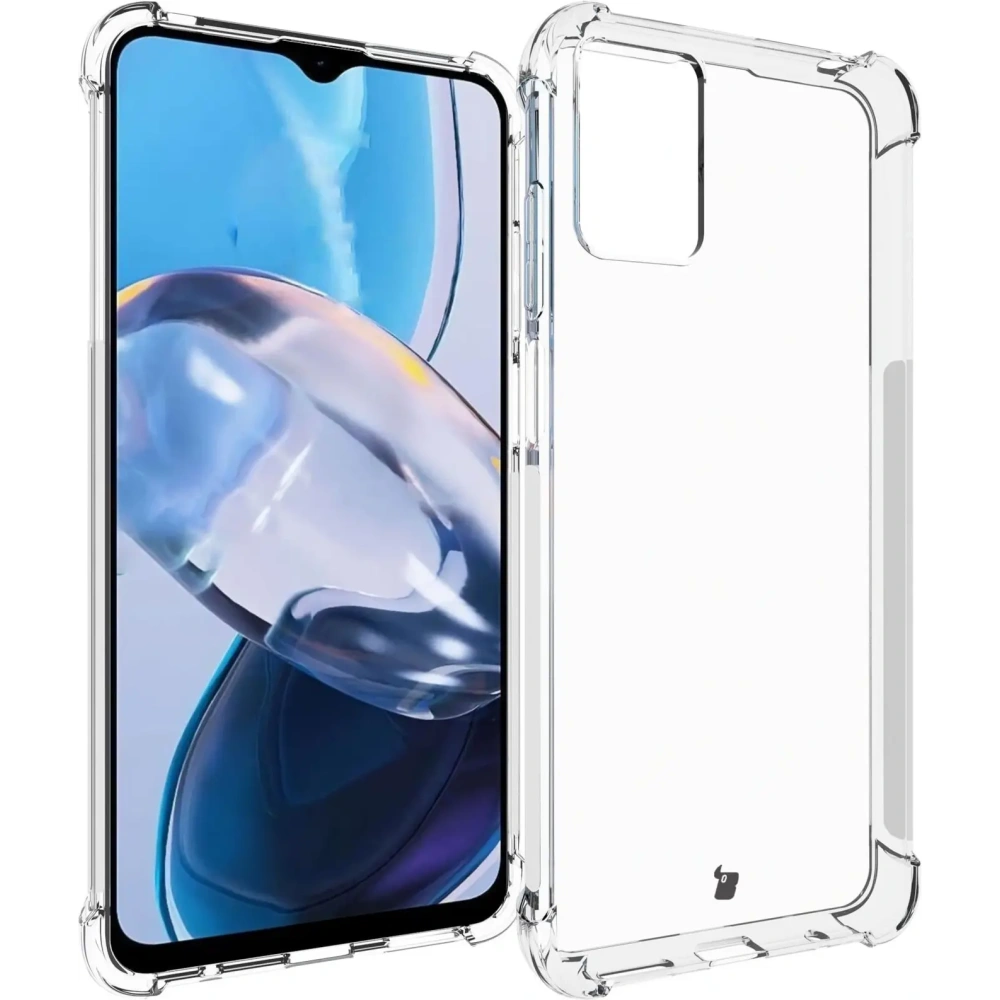 Etui + 2x folia Bizon Case Clear Pack do Motorola Moto E22 / E22i przezroczyste