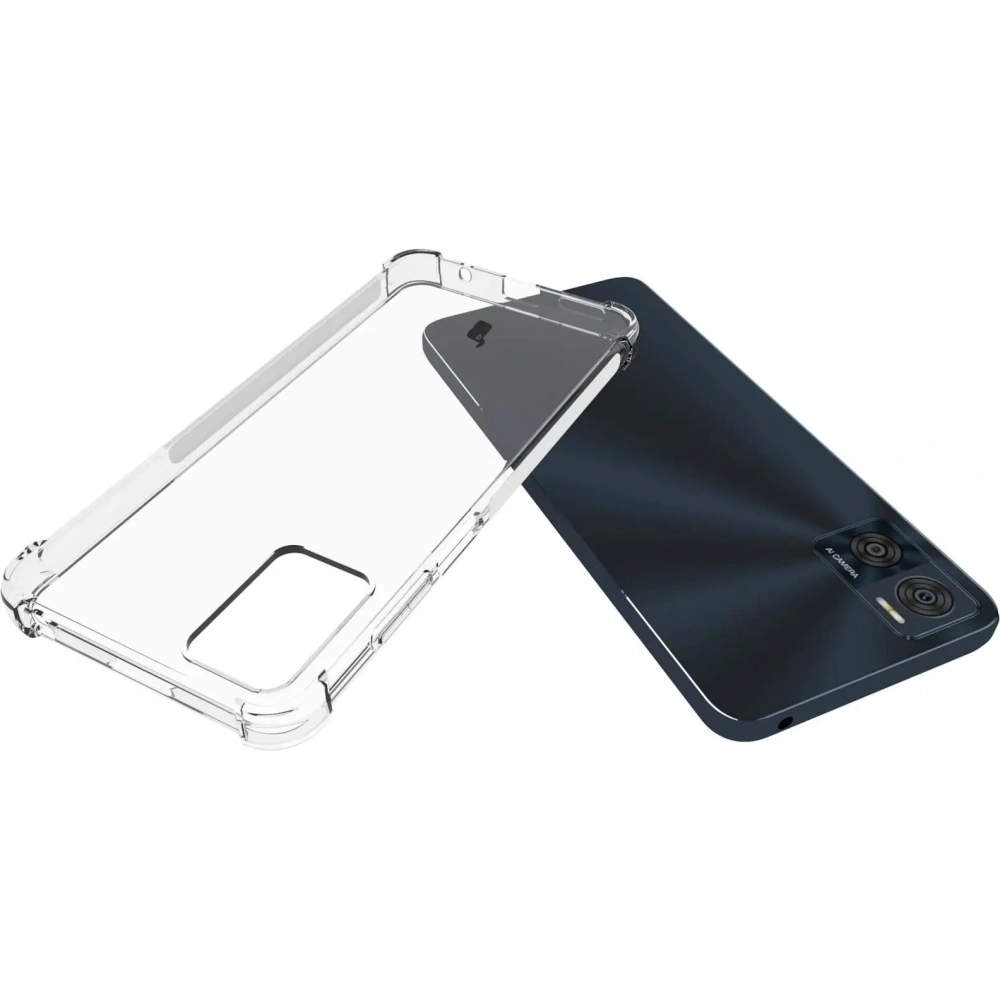 Etui + 2x folia Bizon Case Clear Pack do Motorola Moto E22 / E22i przezroczyste