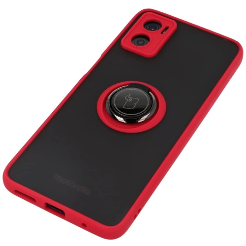 Buy Bizon Case Hybrid Ring Motorola Moto E22 / E22i smoky with a red frame - BIZ498 - {ean13} - Home Screen Store Europe
