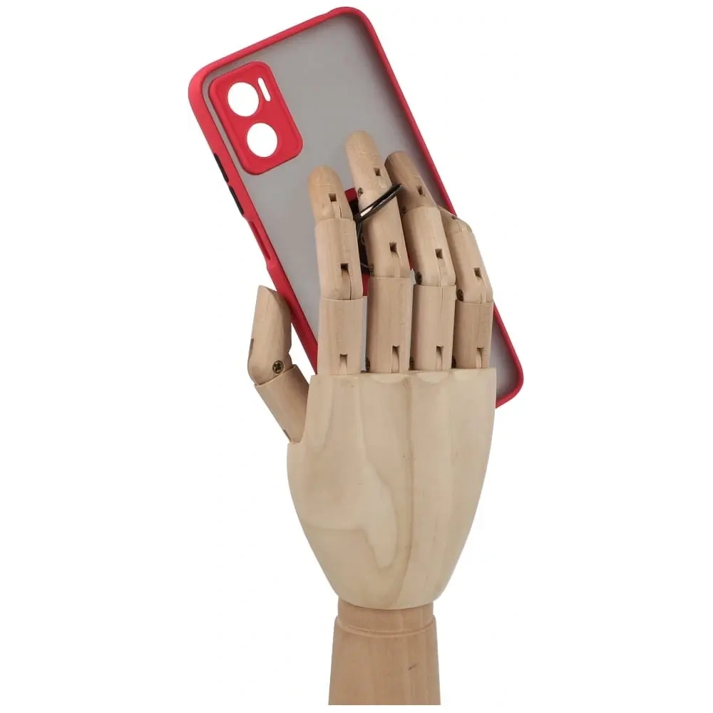 Etui z uchwytem na palec Bizon Case Hybrid Ring do Motorola Moto E22 / E22i przydymione z czerwoną ramką