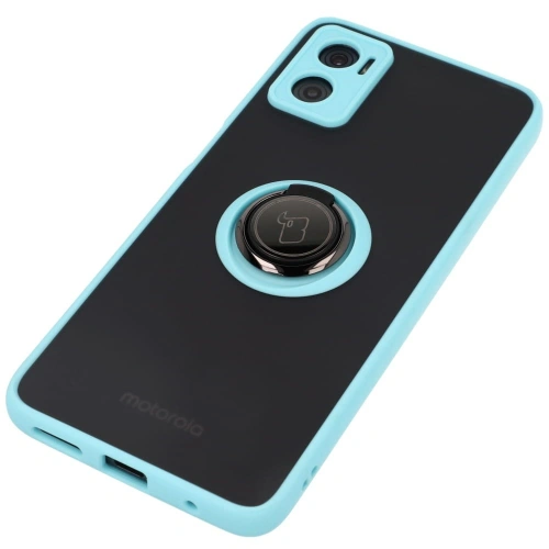 Kup Bizon Case Hybrid Ring Motorola Moto E22 / E22i fumuriu cu un cadru de culoare albastră deschisă - BIZ499 - {ean13} - Sklep Home Screen