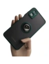 Bizon Case Hybrid Ring Motorola Moto E22 / E22i füstös sötétzöld kerettel