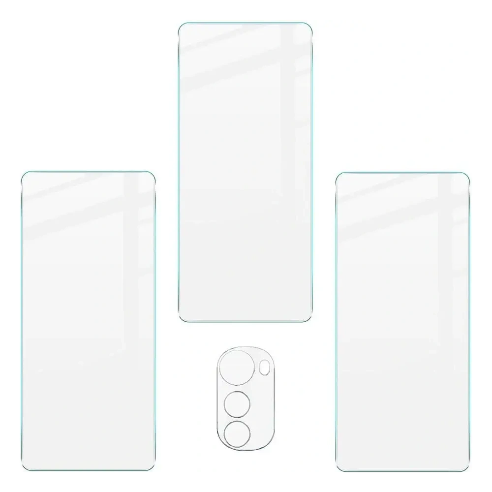 Szkło hartowane Bizon Glass Clear - 3 szt. + obiektyw Motorola Moto E32 / E32s