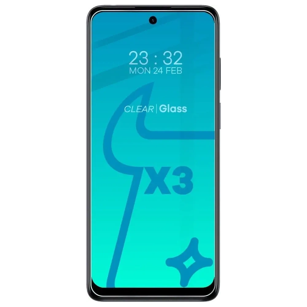 Szkło hartowane Bizon Glass Clear - 3 szt. + obiektyw Motorola Moto E32 / E32s
