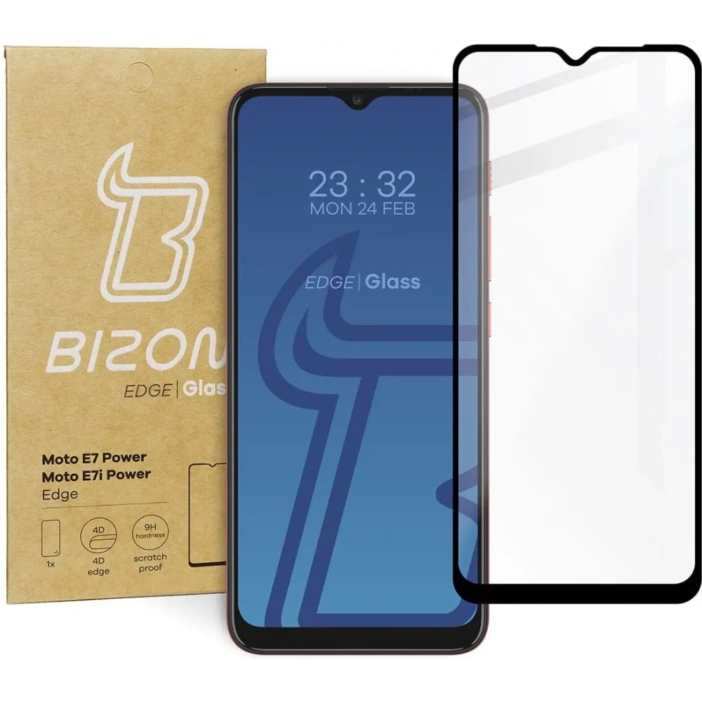 Szkło hartowane Bizon Glass Edge do Moto E7 Power / E7i Power czarne