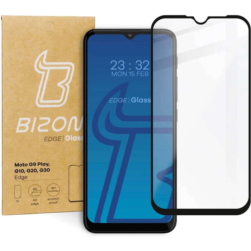 Szkło hartowane Bizon Glass Edge do Moto G10 / G20 / G30 / G9 Play czarne