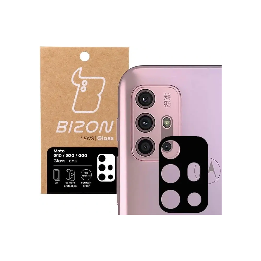 Szkło na aparat Bizon Glass Lens do Moto G10/ G20/ G30 [2 PACK]