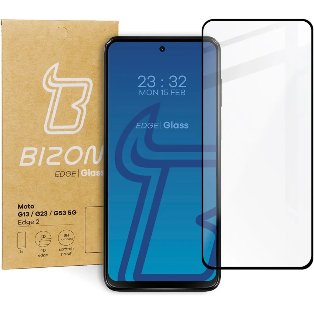 Szkło hartowane Bizon Glass Edge 2 do Moto G13 / G23 / G53 5G czarne
