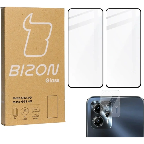 Kup BIZON Edge 2 2x sticlă de ecran + sticlă de cameră Moto G13/G23 4G - BIZ514 - {ean13} - Sklep Home Screen