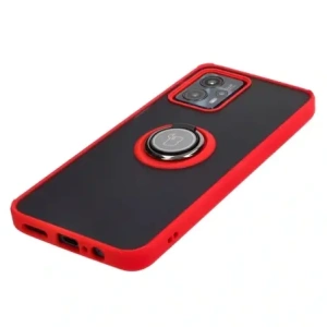 Kup Etui s úchopem na prst Bizon Case Hybrid Ring pro Motorola Moto G13 / G23 / G53 5G kouřové s červeným rámečkem - BIZ515 - {ean13} - Sklep Home Screen