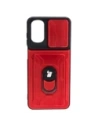 Bizon Case Camshield Card Slot Ring Moto G22 red