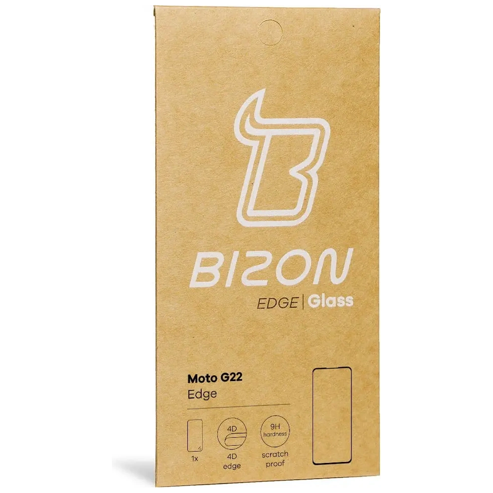 Szkło hartowane Bizon Glass Edge do Moto G22 czarne