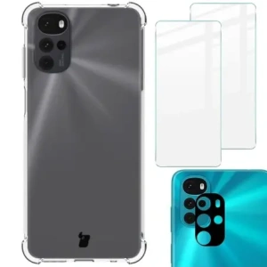 Kup Etui + 2x szkło na ekran + obiektyw Bizon Case Clear Pack do Moto G22 przezroczyste - BIZ521 - {ean13} - Sklep Home Screen