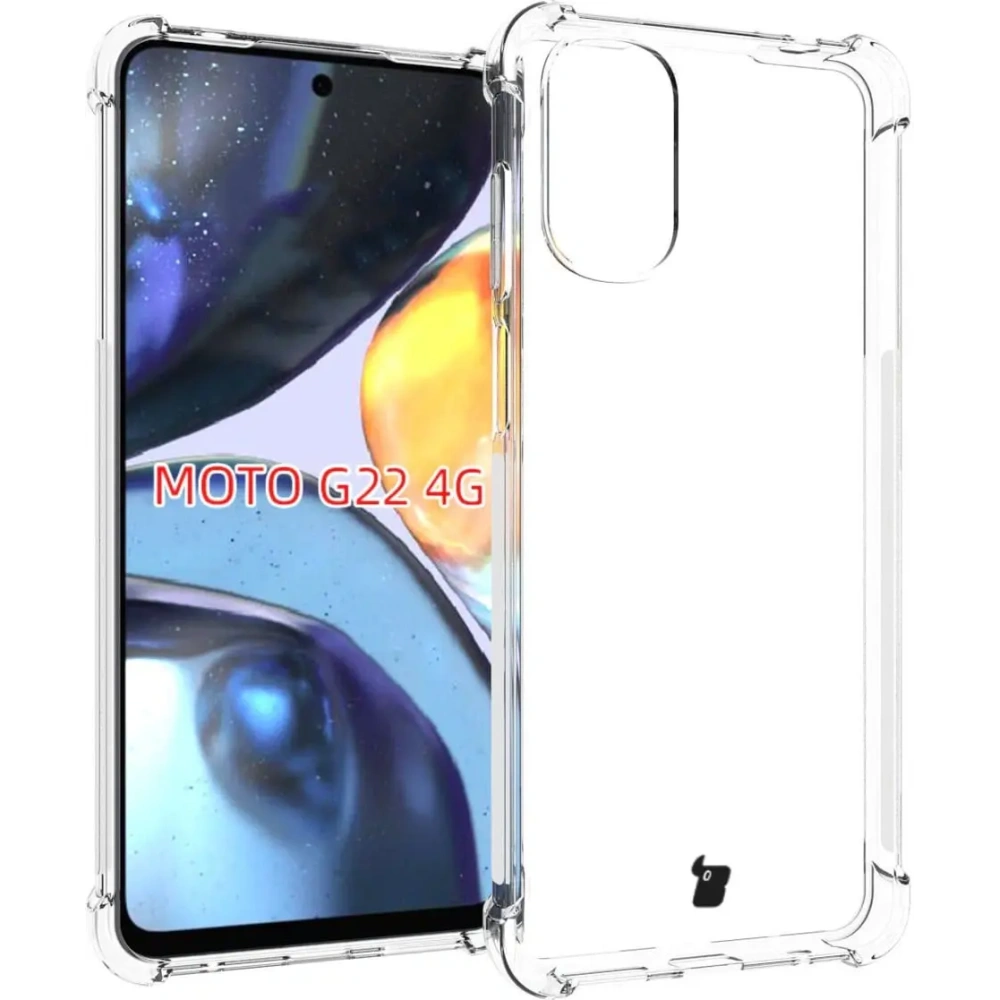 Etui + 2x szkło na ekran + obiektyw Bizon Case Clear Pack do Moto G22 przezroczyste