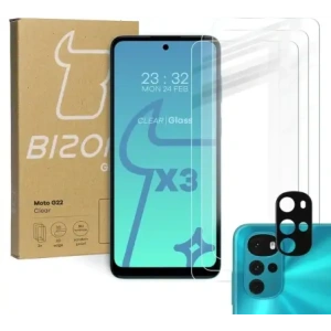 Kup Bizon üveg Átlátszó edzett üveg - 3 db. + lencseüveg Motorola Moto G22 - BIZ522 - {ean13} - Sklep Home Screen