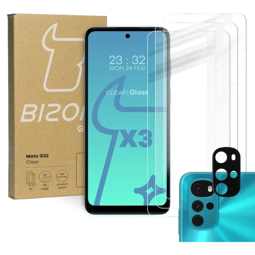 Kup Bizon üveg Átlátszó edzett üveg - 3 db. + lencseüveg Motorola Moto G22 - BIZ522 - {ean13} - Sklep Home Screen