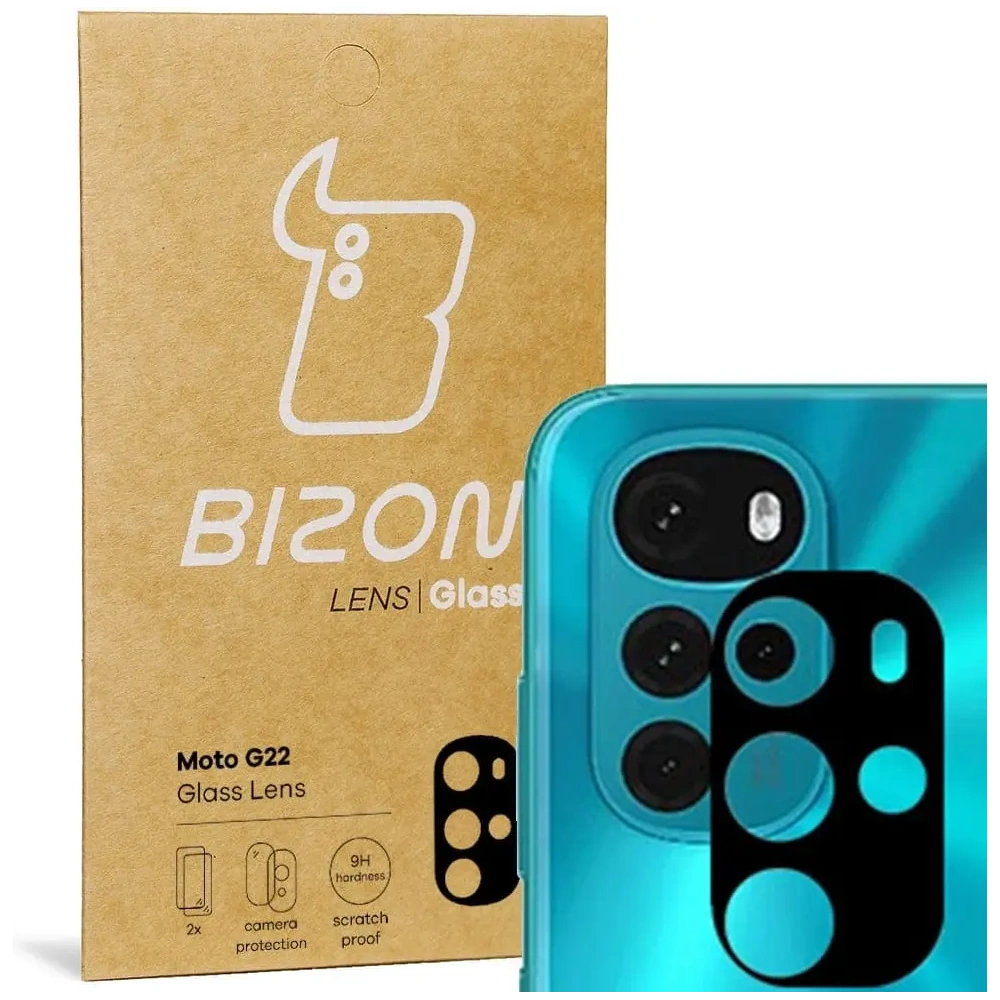 Szkło na aparat Bizon Glass Lens do Motorola Moto G22 [2 PACK]