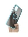 Etui s úchytem na prst Bizon Case Hybrid Ring pro Motorola Moto G22 / E32 / E32s kouřové s jasně modrým rámem