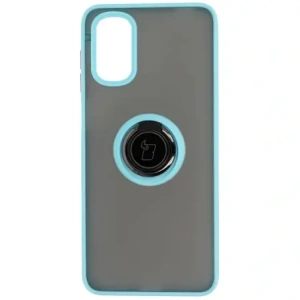 Kup Etui s úchytem na prst Bizon Case Hybrid Ring pro Motorola Moto G22 / E32 / E32s kouřové s jasně modrým rámem - BIZ525 - {ean13} - Sklep Home Screen