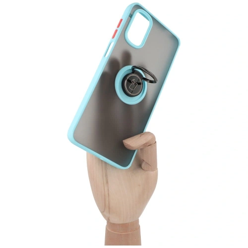Buy Bizon Case Hybrid Ring Motorola Moto G22 / E32 / E32s smoky with a light blue frame - BIZ525 - {ean13} - Home Screen Store Europe