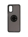 Etui s úchytem na prst Bizon Case Hybrid Ring pro Motorola Moto G22 / E32 / E32s kouřové s černým rámečkem